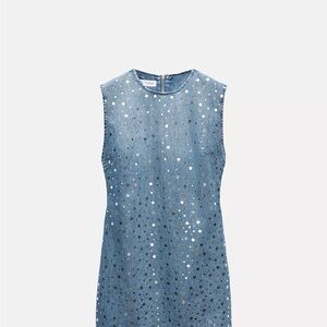 Zara Mirrorball Denim Dress